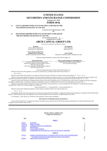 Thumbnail Arch Capital 10-K Annual Report 