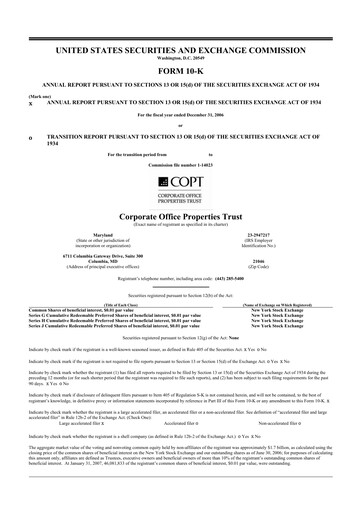 Thumbnail COPT Defense Properties 10-K Annual Report 