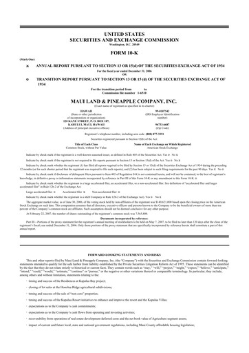 Thumbnail Maui Land & Pineapple Company 10-K Annual Report 