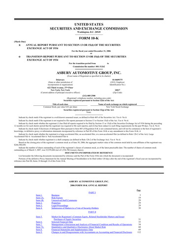 Thumbnail Asbury Automotive Group 10-K Annual Report 