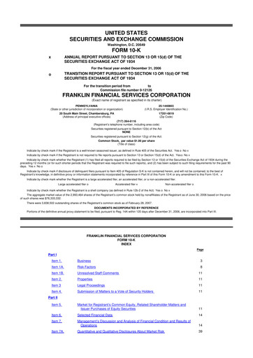 Thumbnail Franklin Financial Services Corporation 10-K Annual Report 