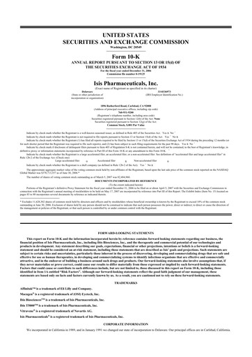 Thumbnail Ionis Pharmaceuticals
 10-K Annual Report 