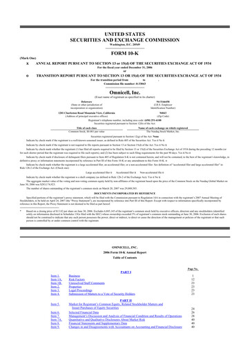 Thumbnail Omnicell
 10-K Annual Report 