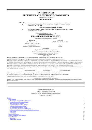 Thumbnail Westwater Resources
 10-K Annual Report 