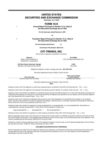 Thumbnail Citi Trends, Inc. 10-K Annual Report 