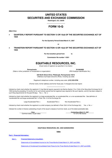 Thumbnail EQT Corporation
 10-Q Quarterly Report FY 