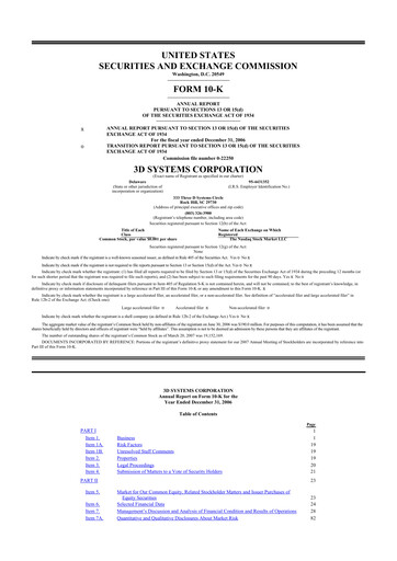 Thumbnail 3D Systems 10-K Annual Report 