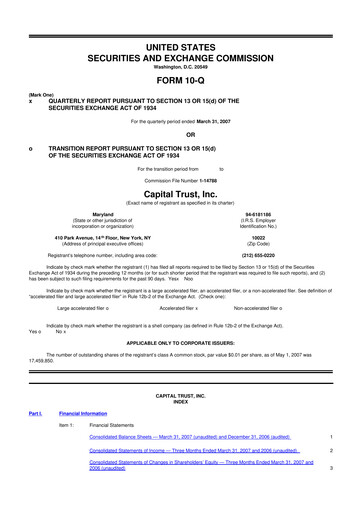 Miniature Blackstone Mortgage Trust
 10-Q Rapport trimestriel  