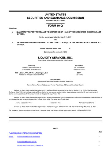 Thumbnail Liquidity Services
 10-Q Quarterly Report FY 