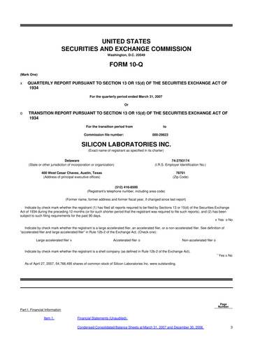 Thumbnail Silicon Labs
 10-Q Quarterly Report FY 