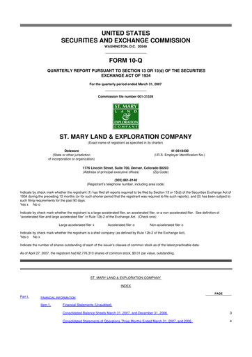 Thumbnail SM Energy
 10-Q Quarterly Report FY 