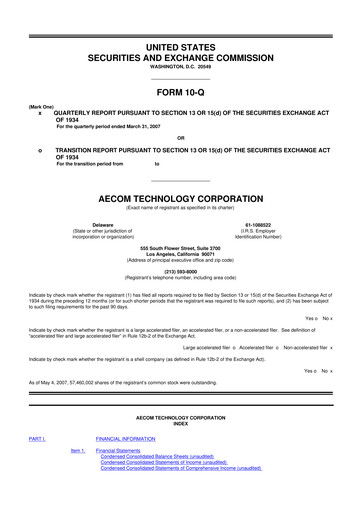 Thumbnail AECOM 10-Q Quarterly Report FY 