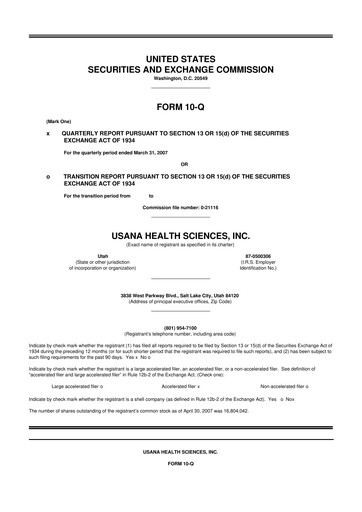 Thumbnail USANA 10-Q Quarterly Report FY 