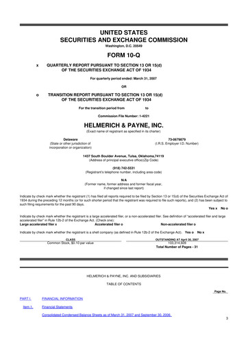 Thumbnail Helmerich & Payne

 10-Q Quarterly Report FY 