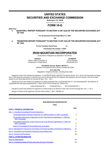 Thumbnail Iron Mountain 10-Q Quarterly Report FY 