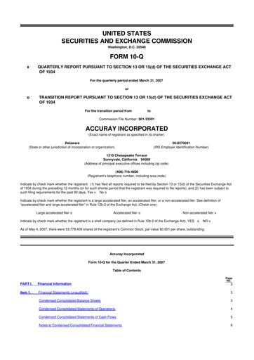 Thumbnail Accuray 10-Q Quarterly Report FY 