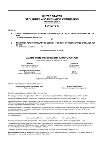 Thumbnail Gladstone Investment 10-K Annual Report 