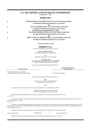 Thumbnail Gerdau 20-F Annual Report 