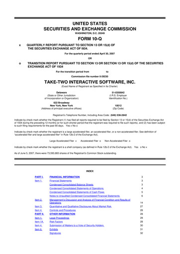 Thumbnail Take-Two Interactive
 10-Q Quarterly Report FY 