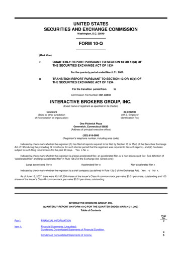 Thumbnail Interactive Brokers
 10-Q Quarterly Report FY 