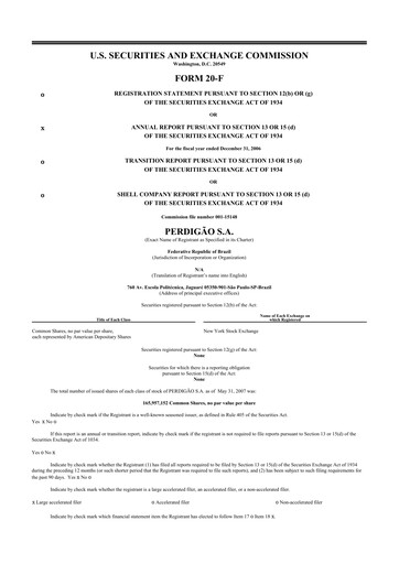 Thumbnail BRF 20-F Annual Report 