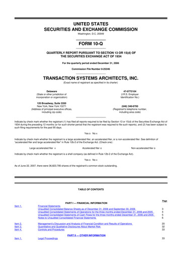 Thumbnail ACI Worldwide
 10-Q Quarterly Report FY 