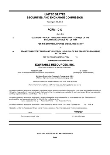 Thumbnail EQT Corporation
 10-Q Quarterly Report FY 