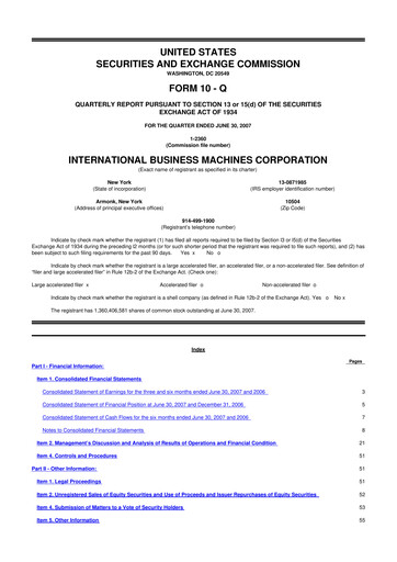 Thumbnail IBM 10-Q Quarterly Report FY 