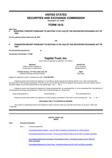 Miniature Blackstone Mortgage Trust
 10-Q Rapport trimestriel  