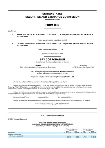 Thumbnail SPX Technologies 10-Q Quarterly Report FY 