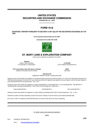 Thumbnail SM Energy
 10-Q Quarterly Report FY 