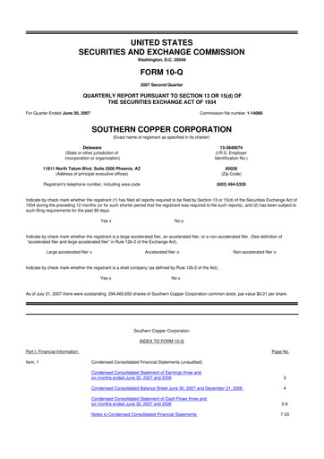 Thumbnail Southern Copper 10-Q Quarterly Report FY 