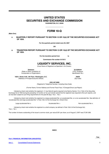 Thumbnail Liquidity Services
 10-Q Quarterly Report FY 