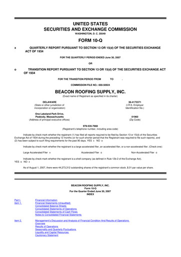 Thumbnail Beacon Roofing Supply 10-Q Quarterly Report FY 