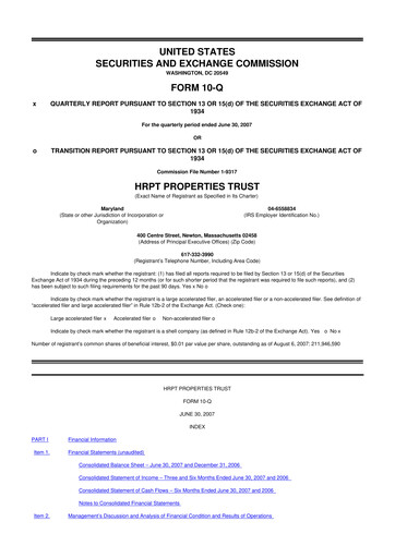 Thumbnail Equity Commonwealth 10-Q Quarterly Report FY 
