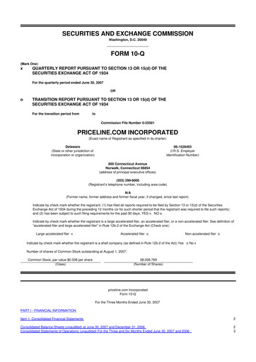 Thumbnail Booking Holdings (Booking.com) 10-Q Quarterly Report FY 