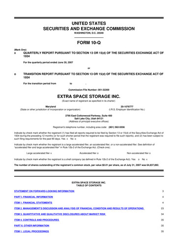 Vorschaubild Extra Space Storage
 10-Q Quartalsbericht  