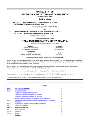 Thumbnail Take-Two Interactive
 10-Q Quarterly Report FY 