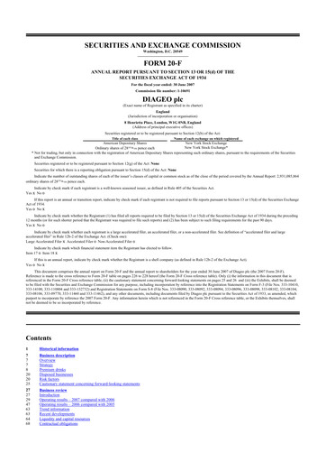 Thumbnail Diageo 20-F Annual Report 