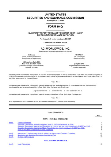 Thumbnail ACI Worldwide
 10-Q Quarterly Report FY 