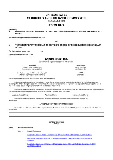 Miniature Blackstone Mortgage Trust
 10-Q Rapport trimestriel  