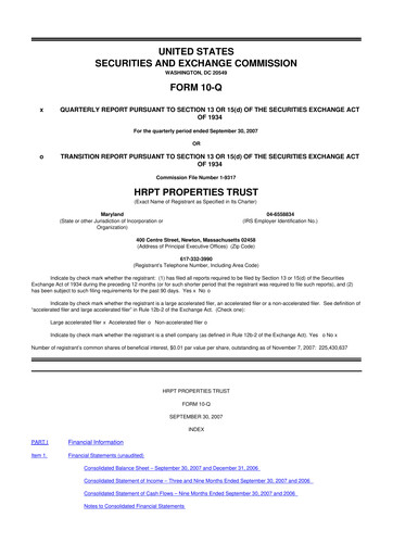 Thumbnail Equity Commonwealth 10-Q Quarterly Report FY 