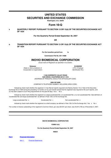 Miniature Inovio Pharmaceuticals 10-Q Rapport trimestriel  