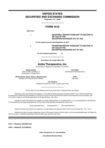Thumbnail Anika Therapeutics 10-Q Quarterly Report FY 