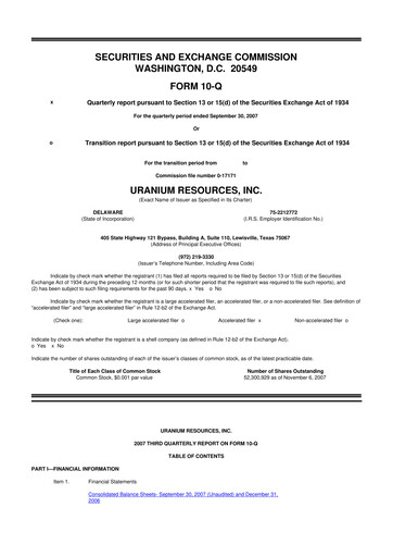 Thumbnail Westwater Resources
 10-Q Quarterly Report FY 