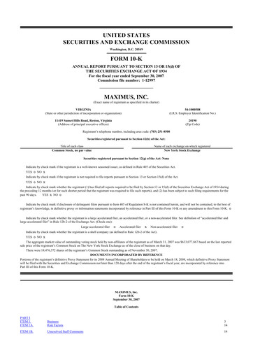 Thumbnail Maximus 10-K Annual Report 