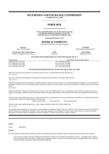 Thumbnail Deere & Company (John Deere) 10-K Annual Report 
