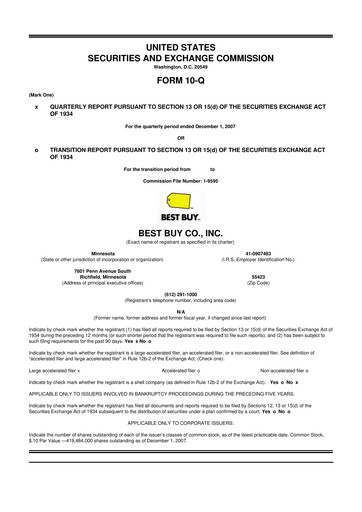 Thumbnail Best Buy 10-Q Quarterly Report FY 