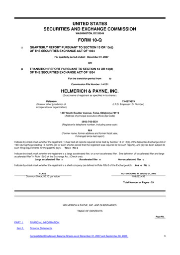 Thumbnail Helmerich & Payne

 10-Q Quarterly Report FY 