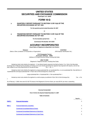 Thumbnail Accuray 10-Q Quarterly Report FY 